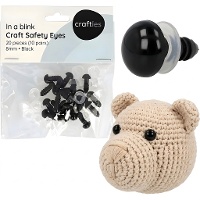 Olhos de segurança para amigurumis de 2 cm, pretos - 10 pares