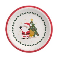 Pratos de Papai Noel vermelho e branco de 18 cm - 8 unidades