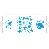 Estêncil do espaço exterior 10 x 25 cm - Decorar