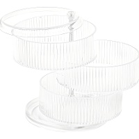 Organizador de maquiagem giratório de 3 níveis 11,5 x 11,5 x 14 cm
