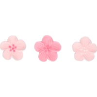 Figuras de açúcar em forma de flores rosa - FunCakes - 24 unidades