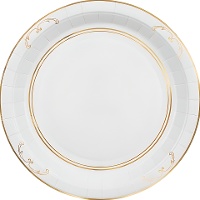 Pratos com ornamento dourado de 23 cm - 6 unidades