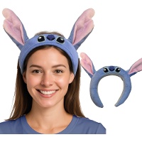 Tiara de alienígena azul com orelhas cor-de-rosa