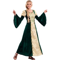 Fato de Dama Medieval Verde Escuro para mulher