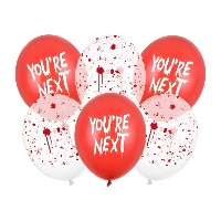 Balões de látex de Halloween You're Next 30 cm - 6 unidades