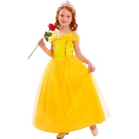 Fantasia de princesa de conto amarela para menina