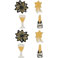Figuras de açúcar Sparkling Celebration - Wilton - 8 unidades