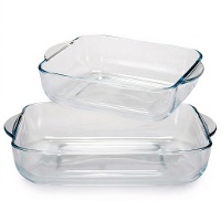 Assadeira quadrada 1,95 L e 3,2 L - Borcam - 2 unidades