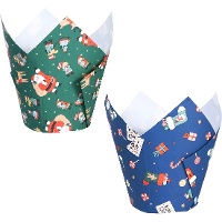 Chávenas de tulipas de papel para muffins do Pai Natal - PME - 24 unid.
