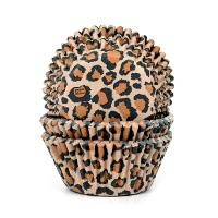 Cápsulas para cupcakes com estampado de leopardo - House of Marie - 50 unidades