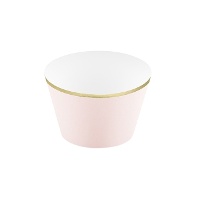 Papel de embrulho para cupcakes com rebordo dourado - 6 peças