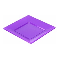 Pratos de plástico quadrados de 17 cm - 4 unid.