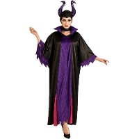 Fato de fada má com vestido comprido para mulher.