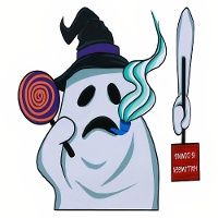 Decoração adesiva para janela de fantasma de 21 x 19 cm