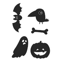 Cortante de figuras pequenas de Halloween - 5 unidades