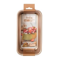 Forma retangular de 23,1 x 12,9 x 7 cm para pão rosa dourado - Decora