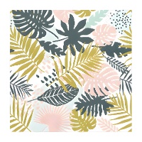 Guardanapos de folhas tropicais 16,5 x 16,5 cm - 20 unid.