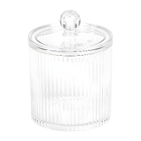 Porta-algodões redondo transparente