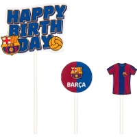 Toppers do FC Barcelona Happy Birthday - 3 unidades