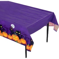 Toalha de mesa Halloween Abóbora e Gato - 1,83 x 1,32 m
