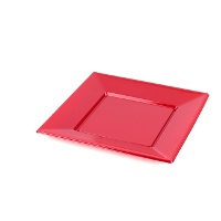 Pratos de plástico quadrados de 17 cm - 6 unid.