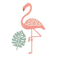 Cortante de flamingo com folha Zag - Misskuty - 2 unidades
