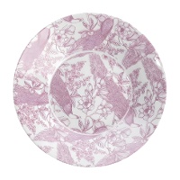 Prato de sopa de 23 cm malva com estampa floral