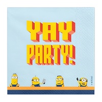 Guardanapos dos Minions 16,5 x 16,5 cm - 20 unidades