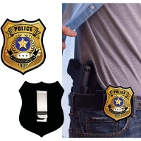 Placa de polícia com clip para cinto