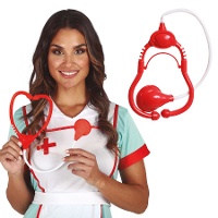 Estetoscópio vermelho e branco - 43 cm