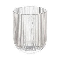 Copo de vidro gravado com riscas transparentes de 250 ml