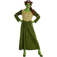 Fato de princesa verde medieval para mulher