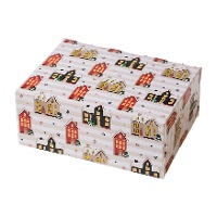 Caixa para doces de casas natalinas de 18 x 13,5 x 7,5 cm