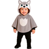 Poncho de lobo para bebê