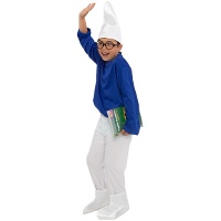 Fantasia de duende azul para criança