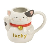 Caneca de 470 ml Gato da Sorte com alça