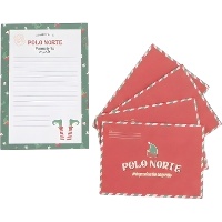 Cartas com envelopes para o Papai Noel de elfo com adesivos