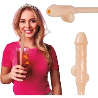 Canudo em forma de pênis de 28 cm