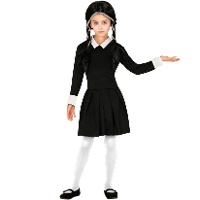 Fato de rapariga da família gótica com vestido de criança