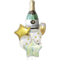 Balão de garrafa Cava dourado e verde - 6 unidades